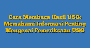 Cara Membaca Hasil USG: Memahami Informasi Penting Mengenai Pemeriksaan USG