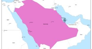 Peta Qatar dan Arab Saudi